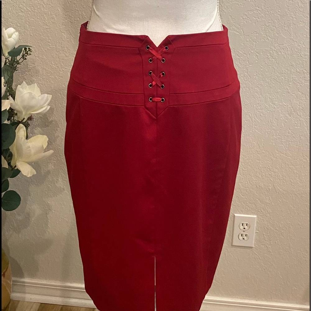 Express Design Studio Red Pencil Skirt